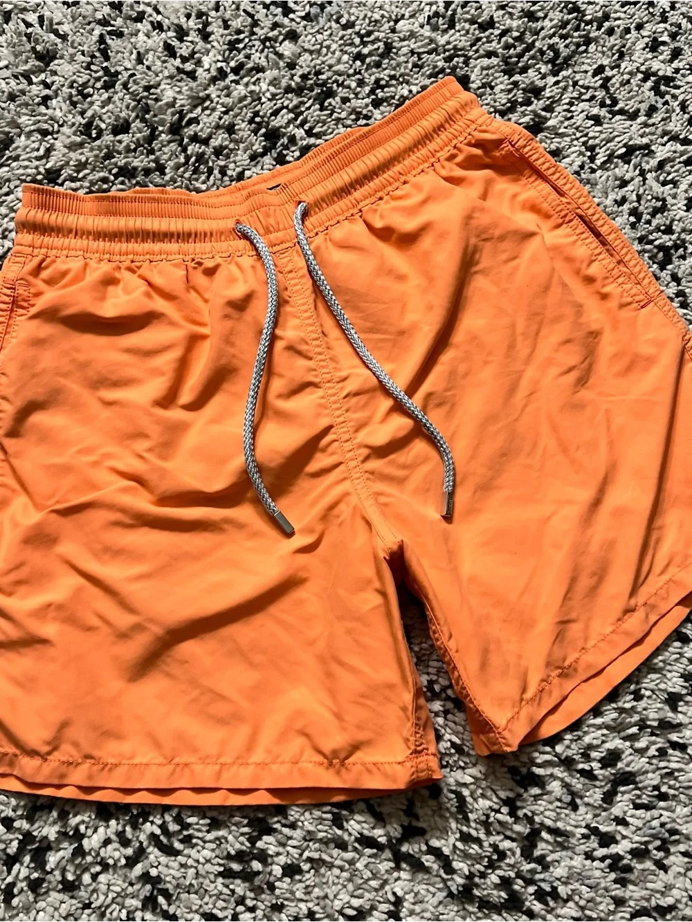 Vilebrequin Men’s Swim Trunk Shorts 5” Inseam Orange Drawstring Stretch Waist
